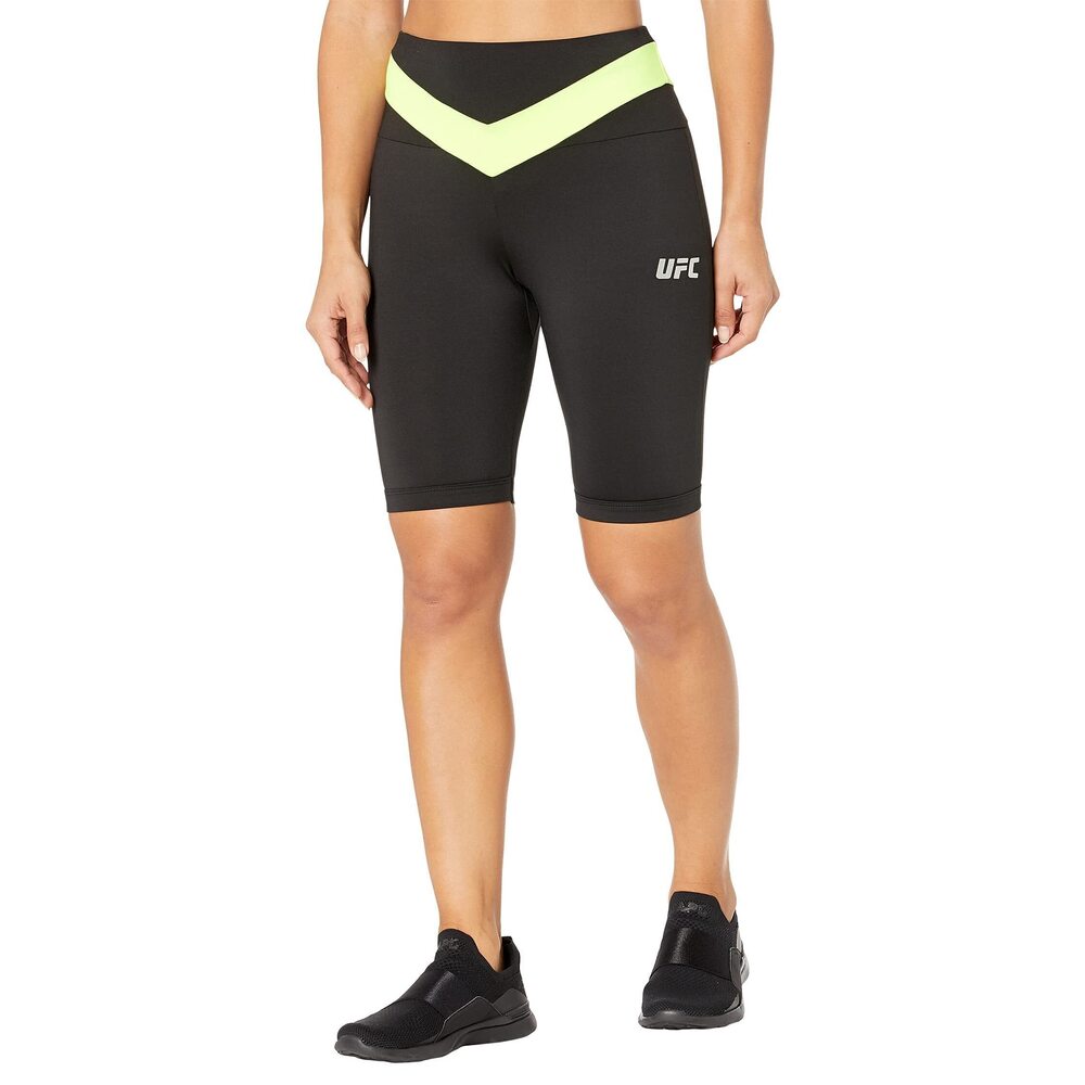UFC Womens Yoga Shorts Black Yellow XL